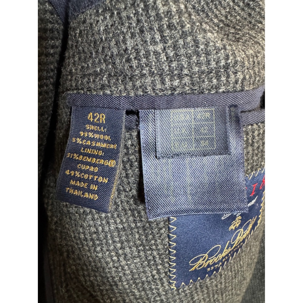 Brooks Brothers 1818 Regent Blazer 42R Grey Wool Cashmere Micro Check Sport Coat - Picture 4 of 8